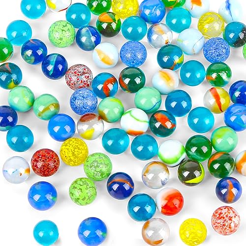 POPLAY 78 canicas de vidrio coloridas, canicas de 58 pulgadas a granel para niños, juegos de canicas para manualidades, decoración del hogar, disponible en Yaxa Venezuela