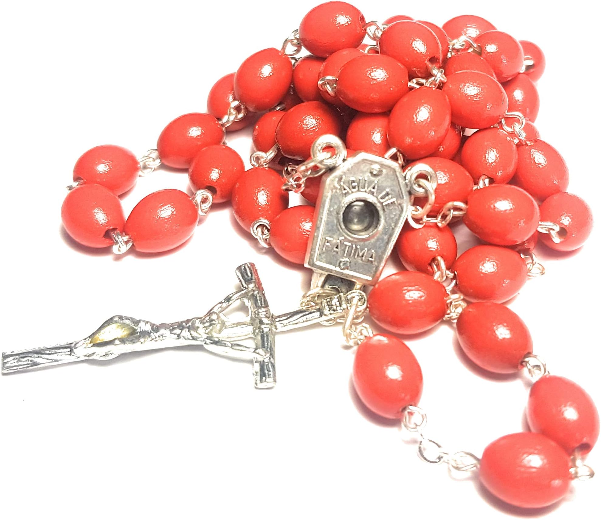 SANCTUM VERITAS Rosary wooden with Holy water from Fatima Our Lady of Fatima necklace beads prayer first communion Marian apparitions