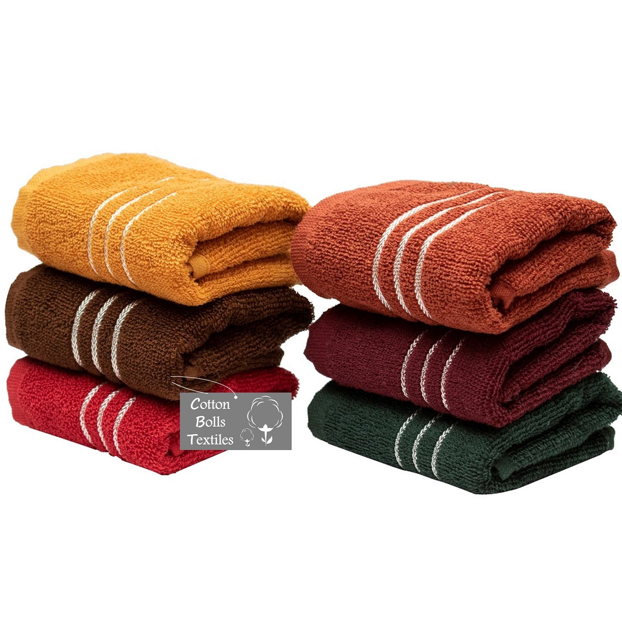 Cotton Bolls Textiles Cotton Hand Towel, Kitchen Towel 6 - Pcs 35X50 Cm, Dark Colors -Multicolor (B08YQPTBVL) Amazon Price History, Amazon Price Tracker