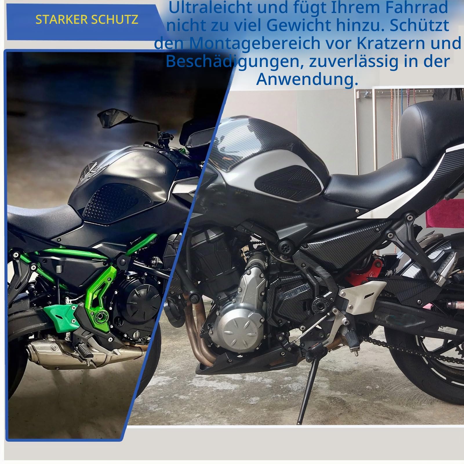 Rahmen Seite Abdeckung Gugel Panel Blenden Verkleidung Schutz Protector passend für Ka&wa&sa&ki Ninja 650 Z-650 NINJA650 Z650 2017-2024 Motorrad zubehör (Schwarz matt)