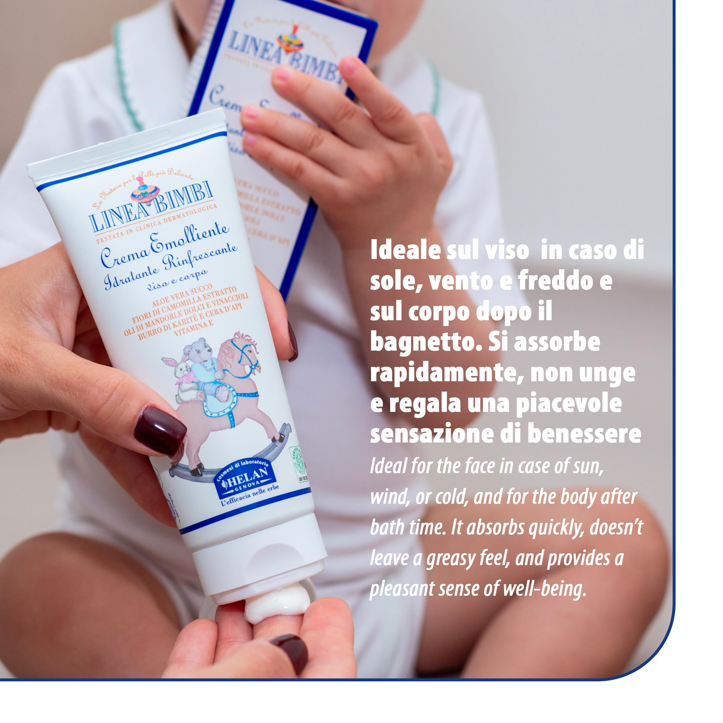 Helan Linea Bimbi Bio Crema Emolliente Idratante Viso e Corpo 100ml Made in Italy