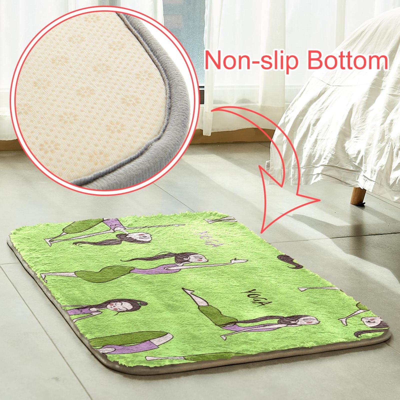 Doing Yoga Tapis en fausse fourrure pour salon, tapis pelucheux lavable pour chambre à coucher, rectangulaire