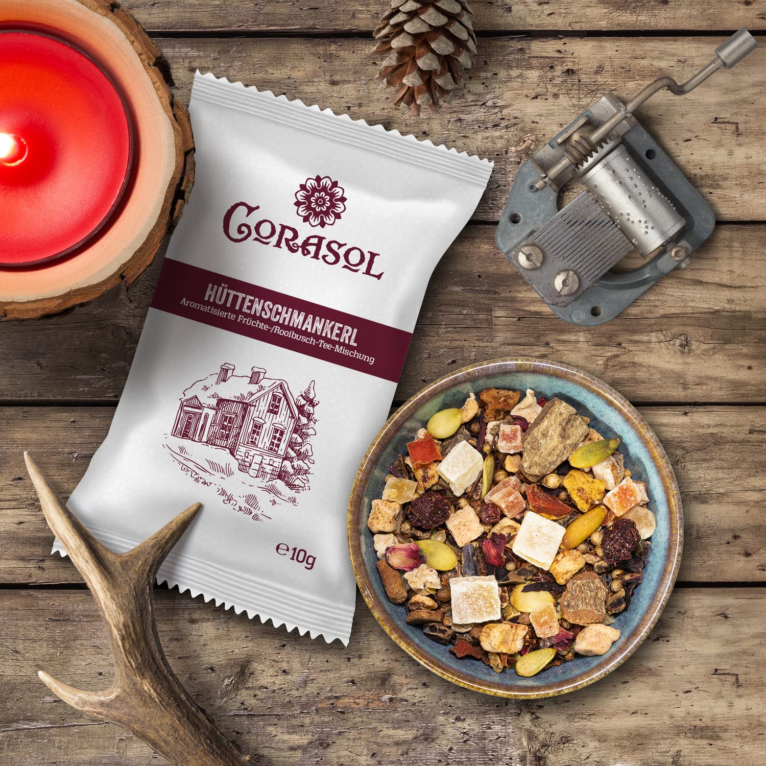 Premium Tee-Adventskalender 2025 mit 24 weihnachtlichen Gourmet-Teesorten, 223 g loser Tee, Geschenk-Idee für Frauen