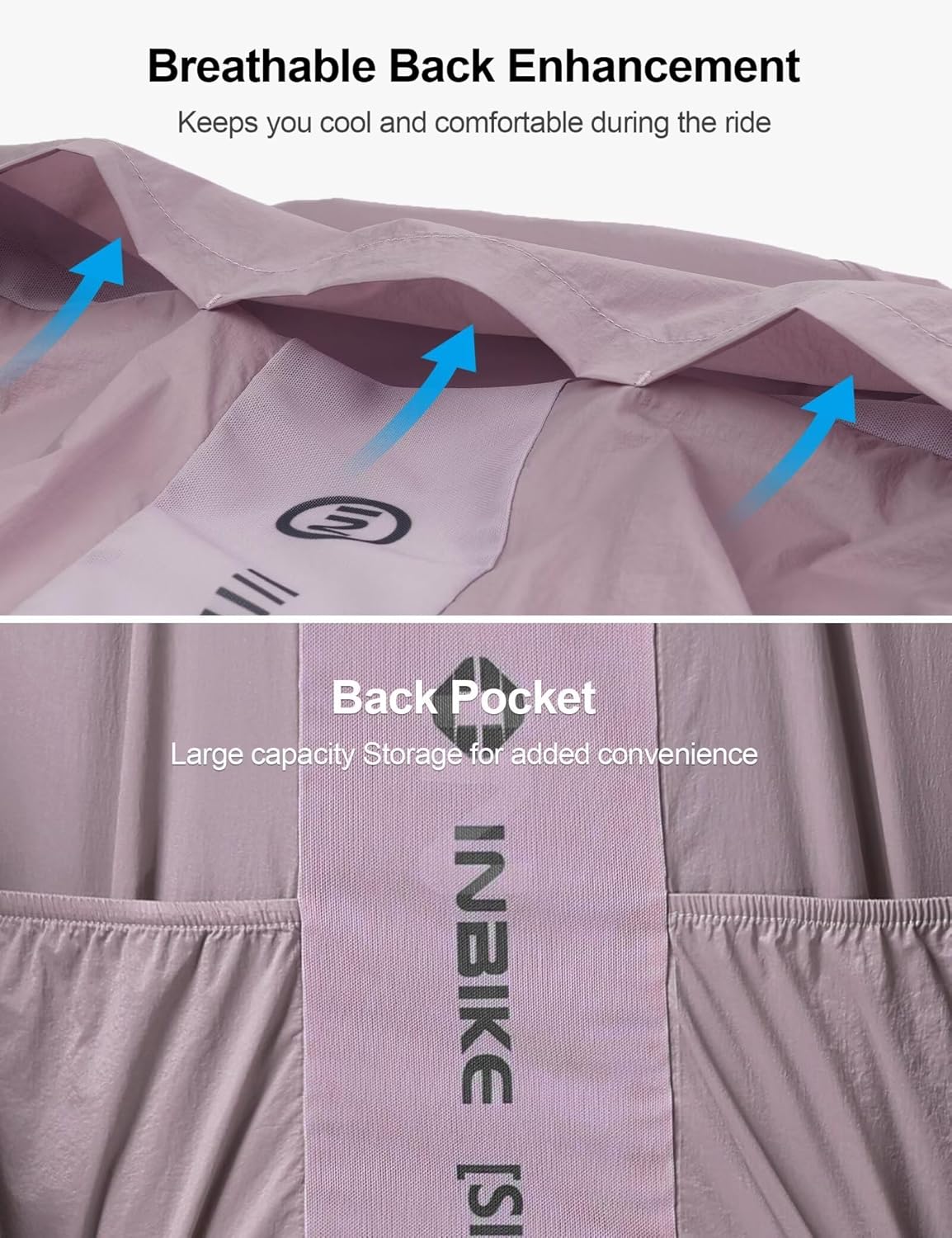 INBIKE Cycling Jacket for Men Women, Windproof Lightweight Running Windbreaker, Breathable Quick Dry Reflective Biking Coat - Image 5