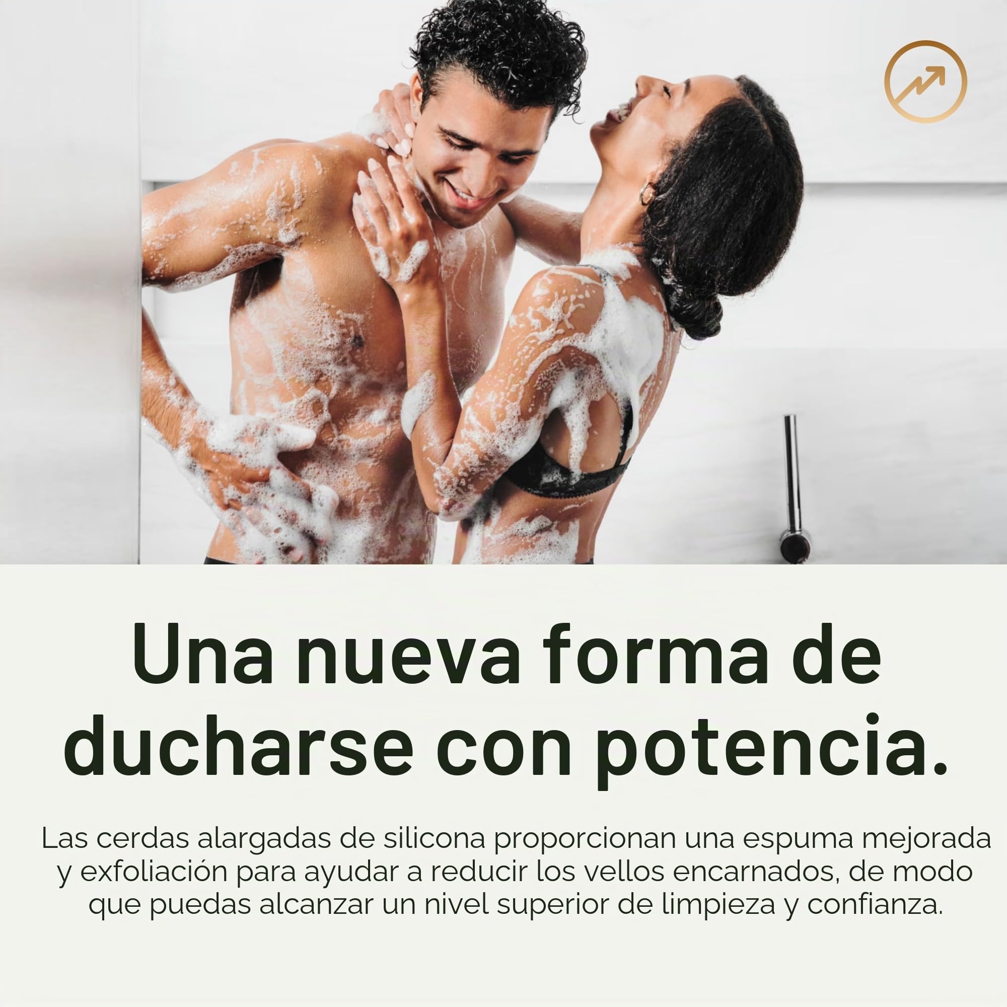 MANSCAPED® The Body Buffer Limpiador de silicona premium para nutrir, limpiar y exfoliar la piel: cerdas que aumentan la espuma con mango ergonómico antideslizante, duradero y fácil de limpiar
