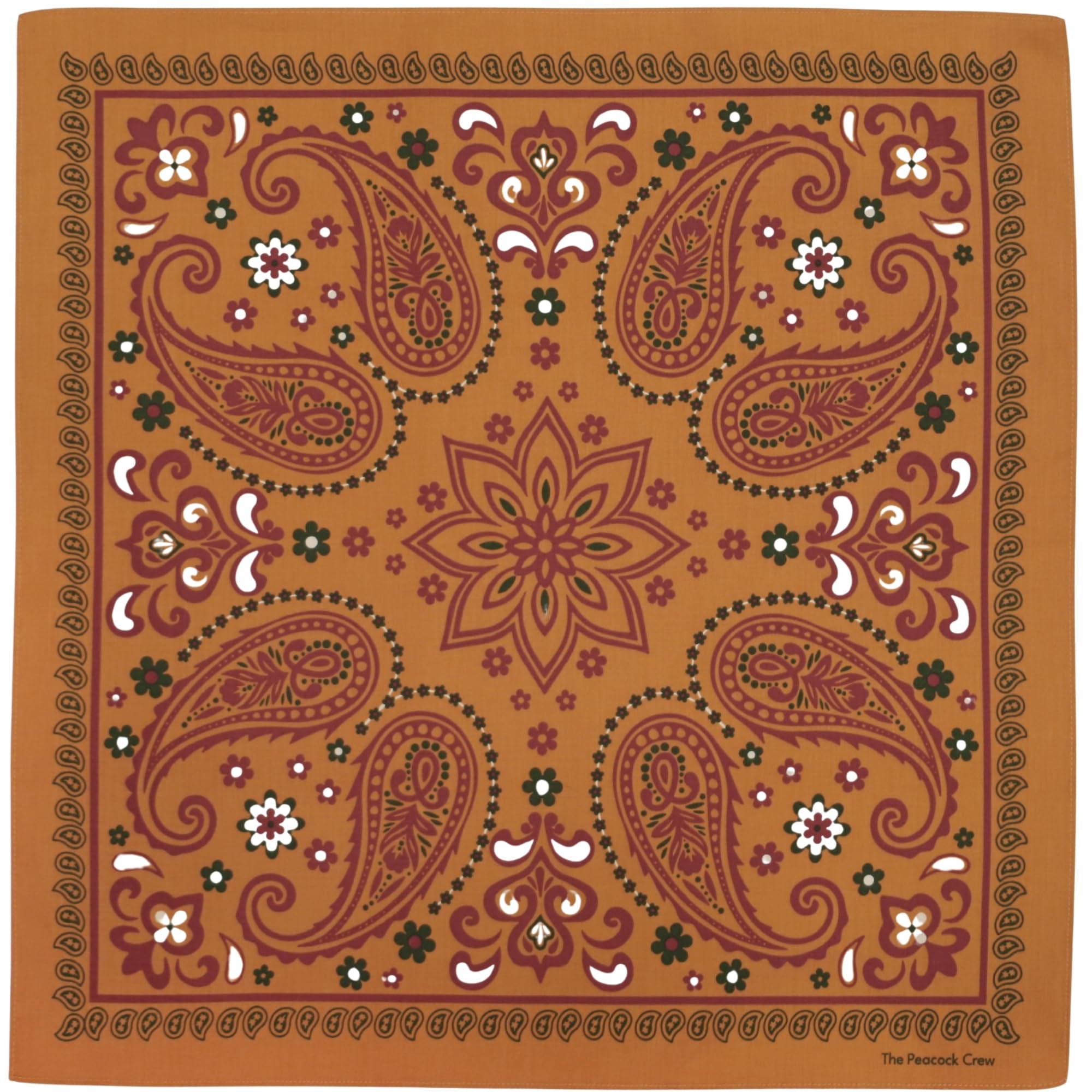 The Peacock Crew Premium Soft Cotton Designer Bandana for Men and Women 22x22 in