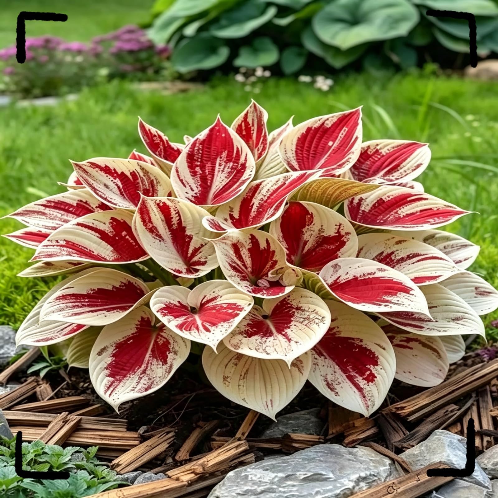 Hosta Screziata Perenne, Rizoma Forte, Resistente all’Ombra e al Freddo Invernale-15bulbi-E