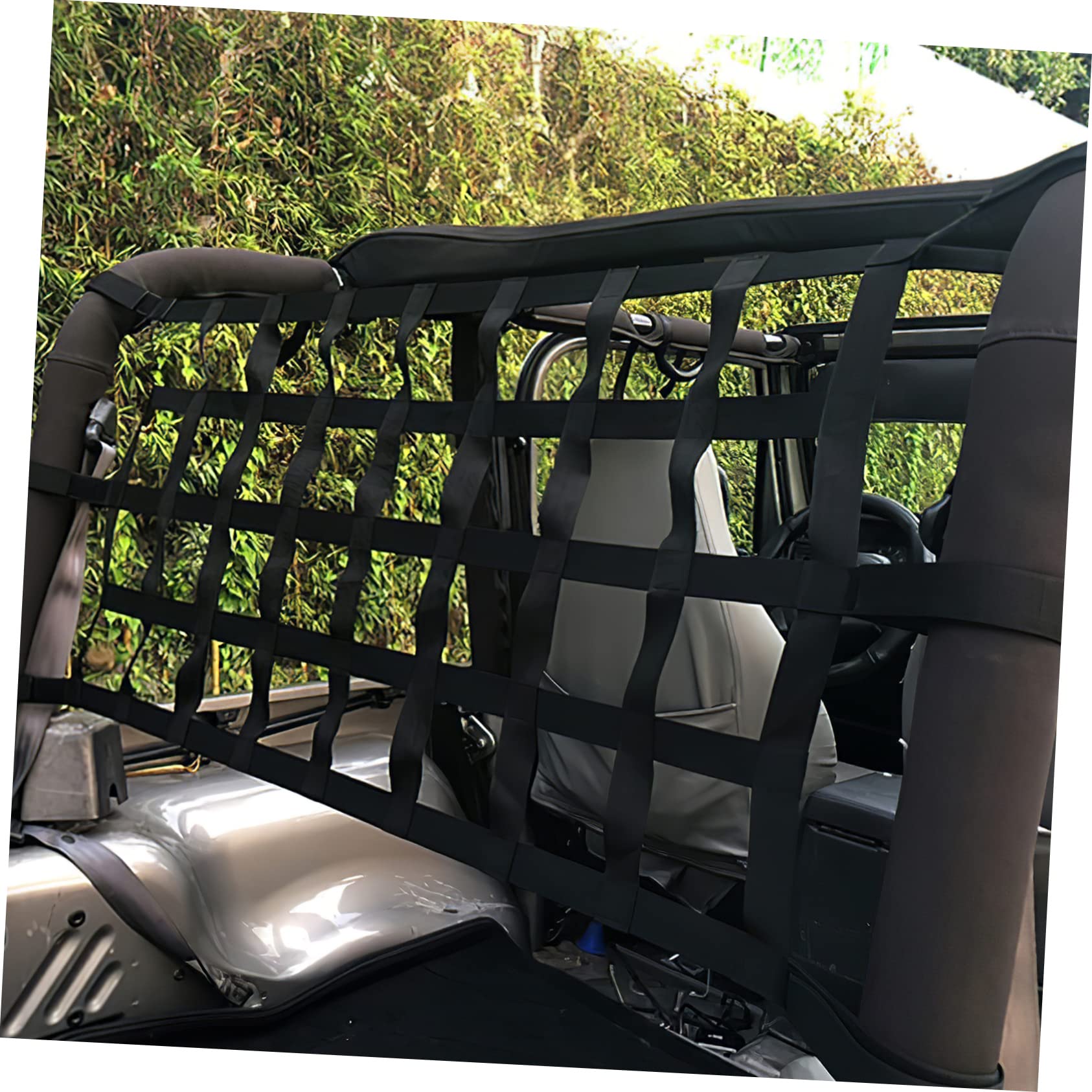 Rete Elastico per Bagagliaio Auto Nero, Rete di Stoccaggio per Tetto e Borsa, Tessuto Intrecciato, Installazione Istantanea per Uso su Portapacchi e Bauli