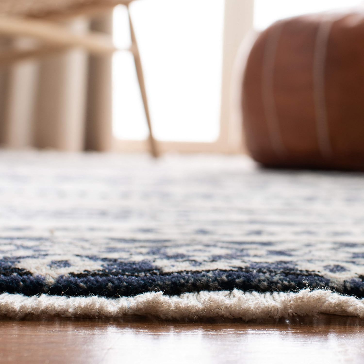 SAFAVIEH Herat Collection Runner Rug - 2' x 8', Ivory & Black, Moroccan Boho Distressed Design, Non-Shedding & Easy Care, Ideal for High Traffic Areas in Living Room, Bedroom (HRT370G)