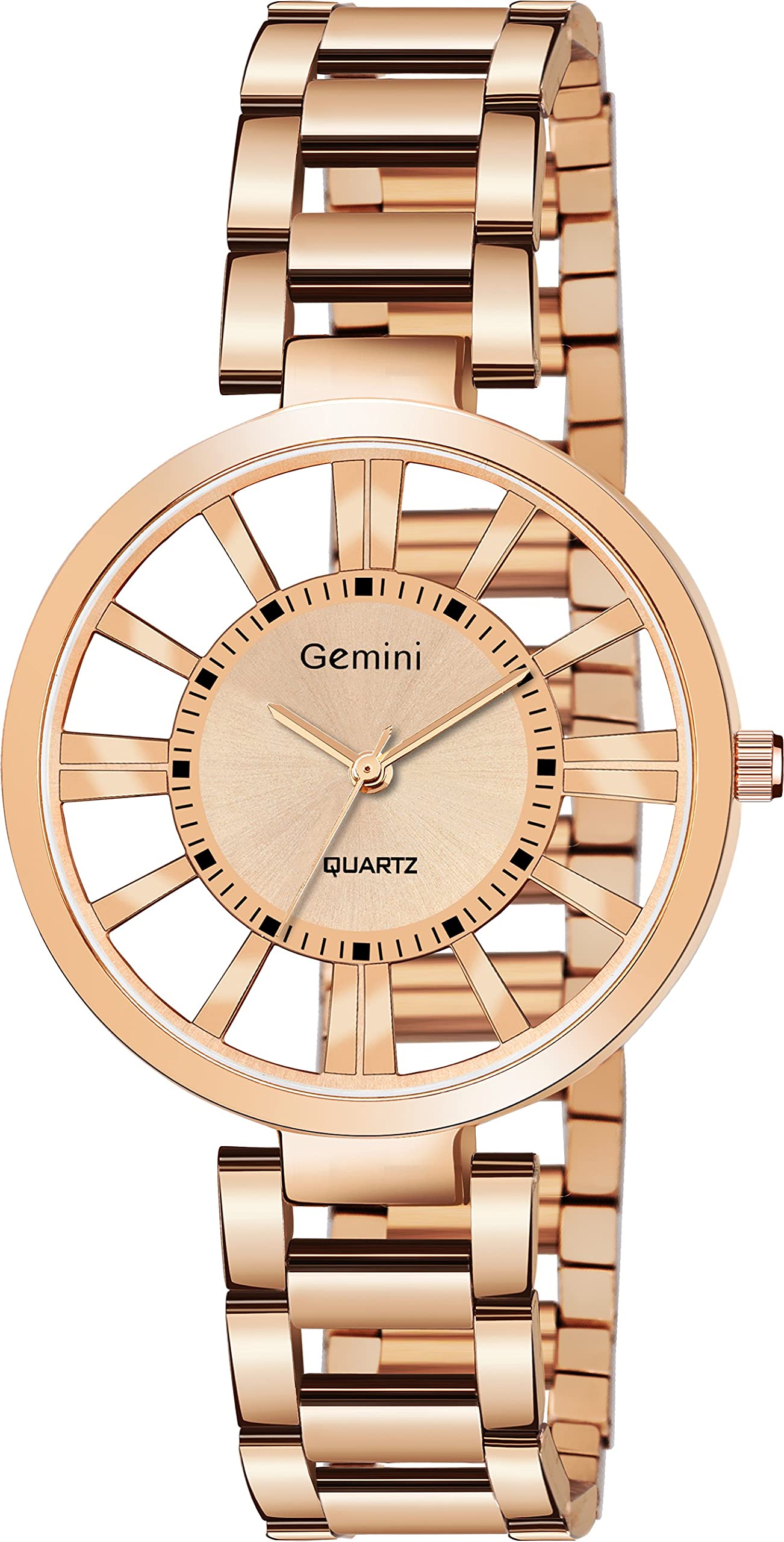 Gemini Analog Rose Gold Dial Womens Watch -JMD 2480WM01 with Rose Gold Stainless Steel Bracelet Strap (B09C2JX7XX) Amazon Price History, Amazon Price Tracker