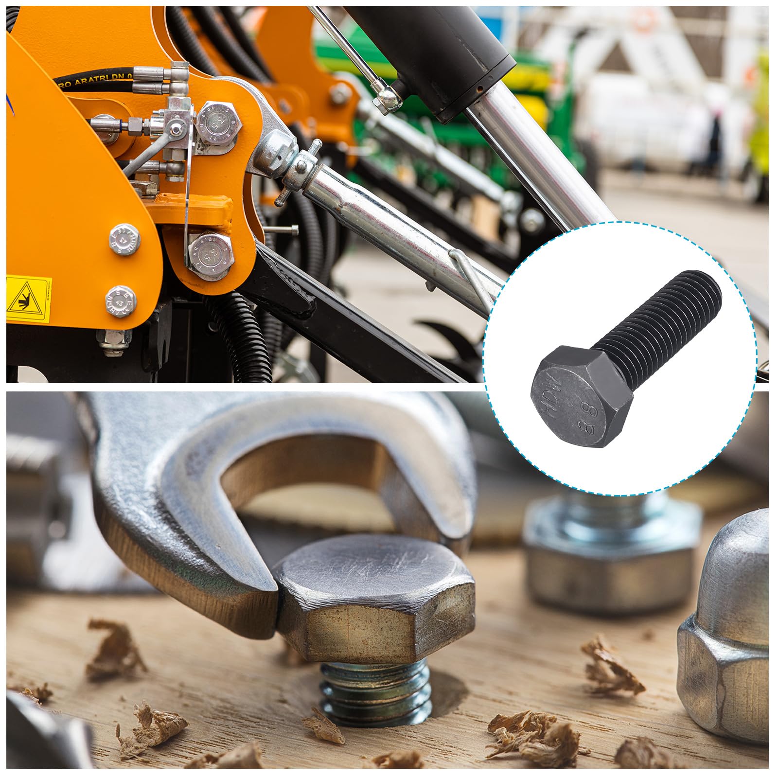 METALLIXITY Hex Bolts (M14-2x45mm) 4Pcs, 8.8 Grade Carbon Steel Fully Threaded Black Oxide - Image 4