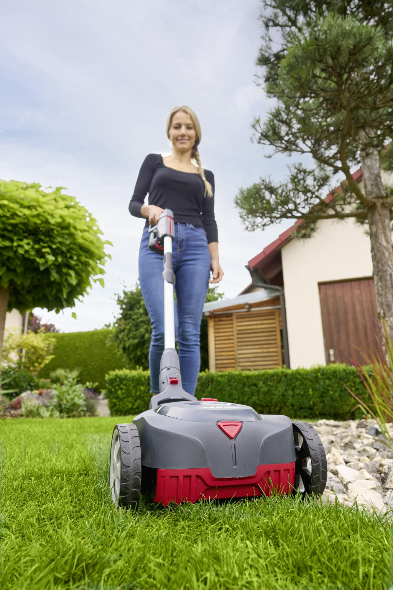 AL-KO Tosaerba a batteria 22,6 Li, larghezza di taglio 22 cm, altezza di taglio 3 livelli di altezza, manubrio 180°, per superfici tra 50 – 150 m², batteria e caricatore non inclusi