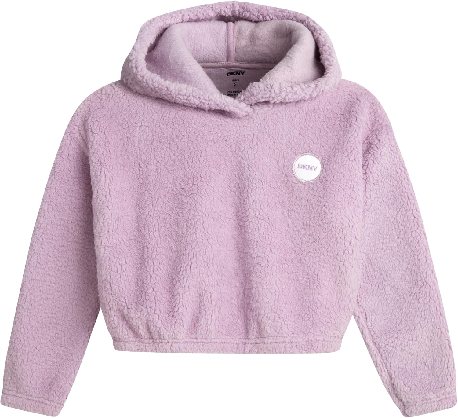 DKNY Girls Tracksuit Set - 2 Piece Cozy Soft Sherpa Fur Pullover Hoodie and Cargo Joggers Sweatpants Girls Sweatsuit Set - Image 6