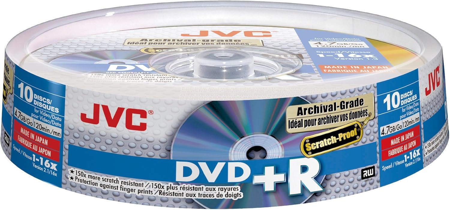 JVC Archival Grade DVD+R 10 Spindle Pack Amazon.co.uk Computers