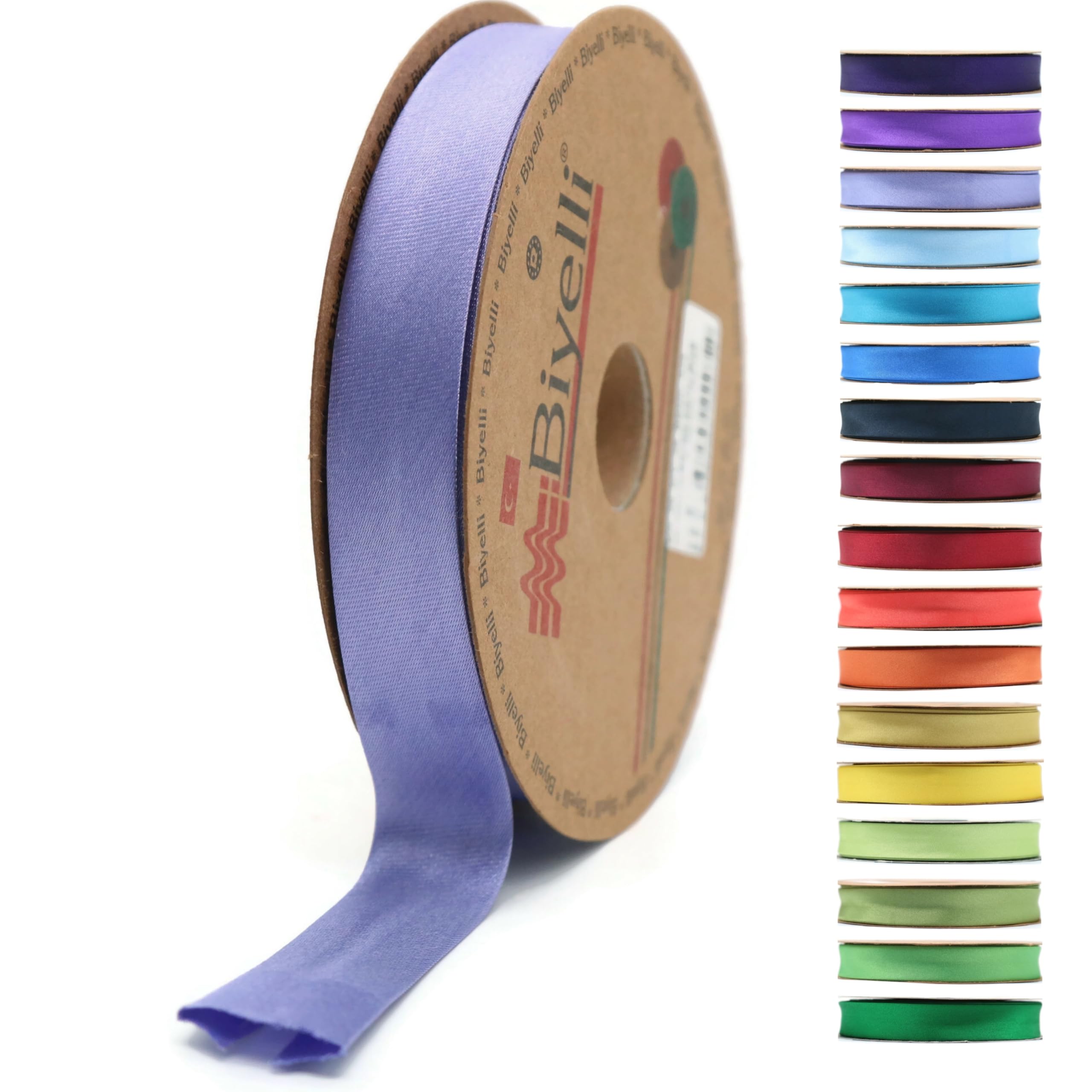 Fold Satin Bias Tape - 99+ Colors - 3/4 Inches Wide - 27 Yards - Fold Satin Binding Bias Ribbon Fabric Piping Bias Binding Tape for Sewing Clothing DIY (73. Periwinkle) BYS73