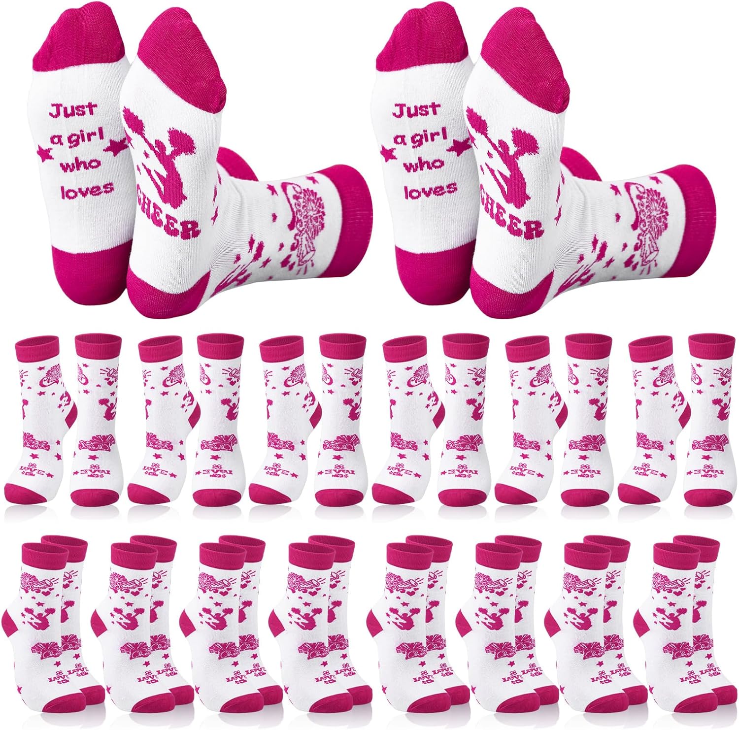 18 Pairs Cheerleader Gifts Cheerleading Team Socks Cheer Socks Cheerleading for Women Cheer Accessories