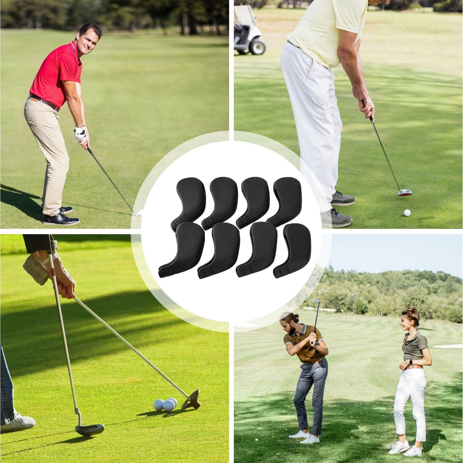 Fundas para cabeza de golf, funda para cabeza de conductor de golf, protector de cabeza de palo de golf, juego de 8 fundas para cabeza de hierro de golf con número hueco, fundas para cabeza de palo de