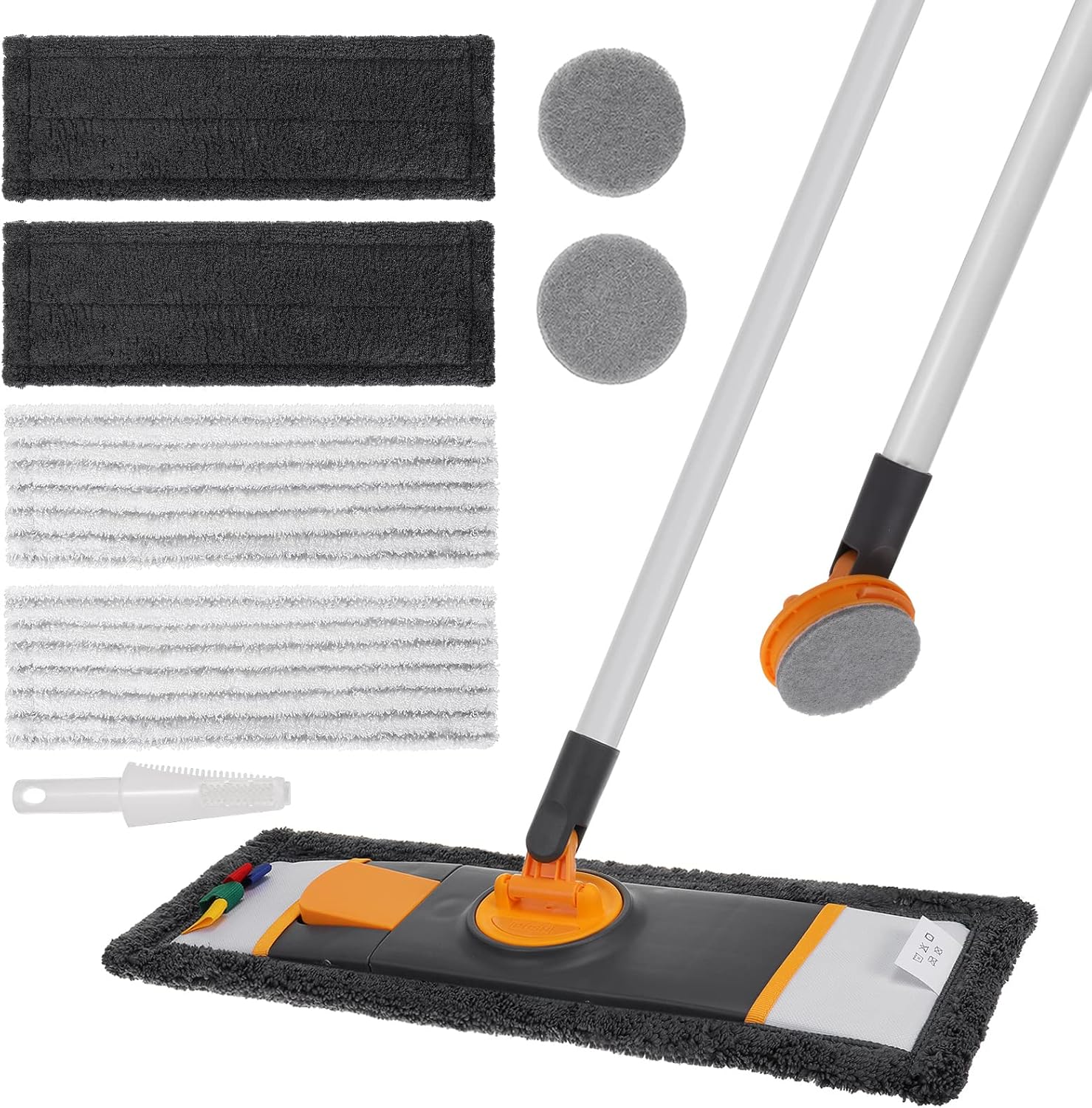 Bestnifly Flat Mop Microfibre Dust Mop Floor Mop Set with 4 Replacement Mop Pads Mop and 125 cm