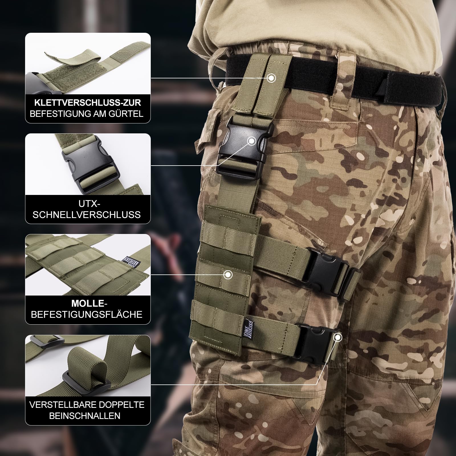 OneTigris Taktische Molle Beinplatte Beinplatform für Pistolenholster