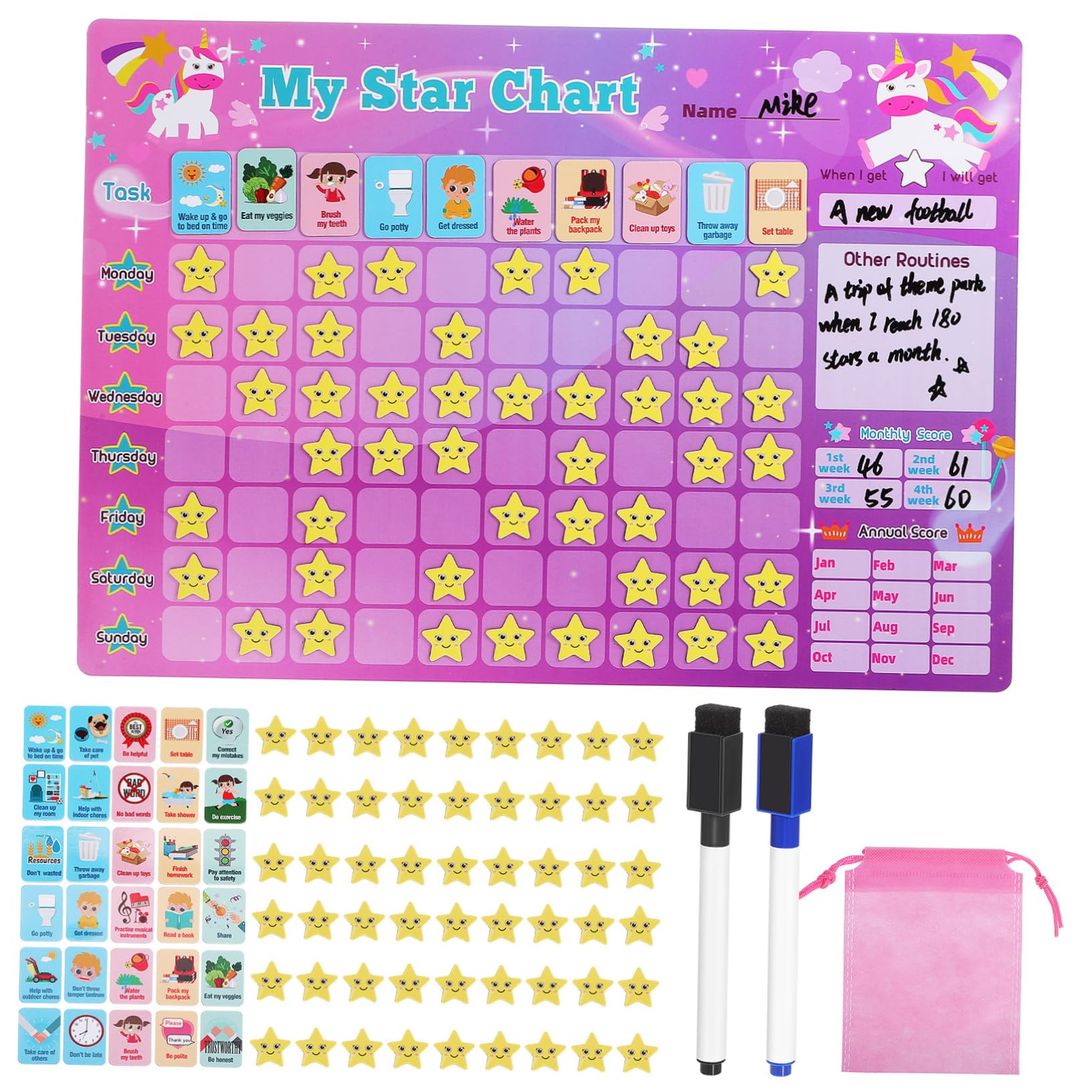 Tabla de Recompensas Magnética 1 Juego de Plástico para Niños | Decoracion Colegio, Tareas y Recompensas, Tabla Rutinas Niño Niña, Planificador Mensual Magnetico Nevera