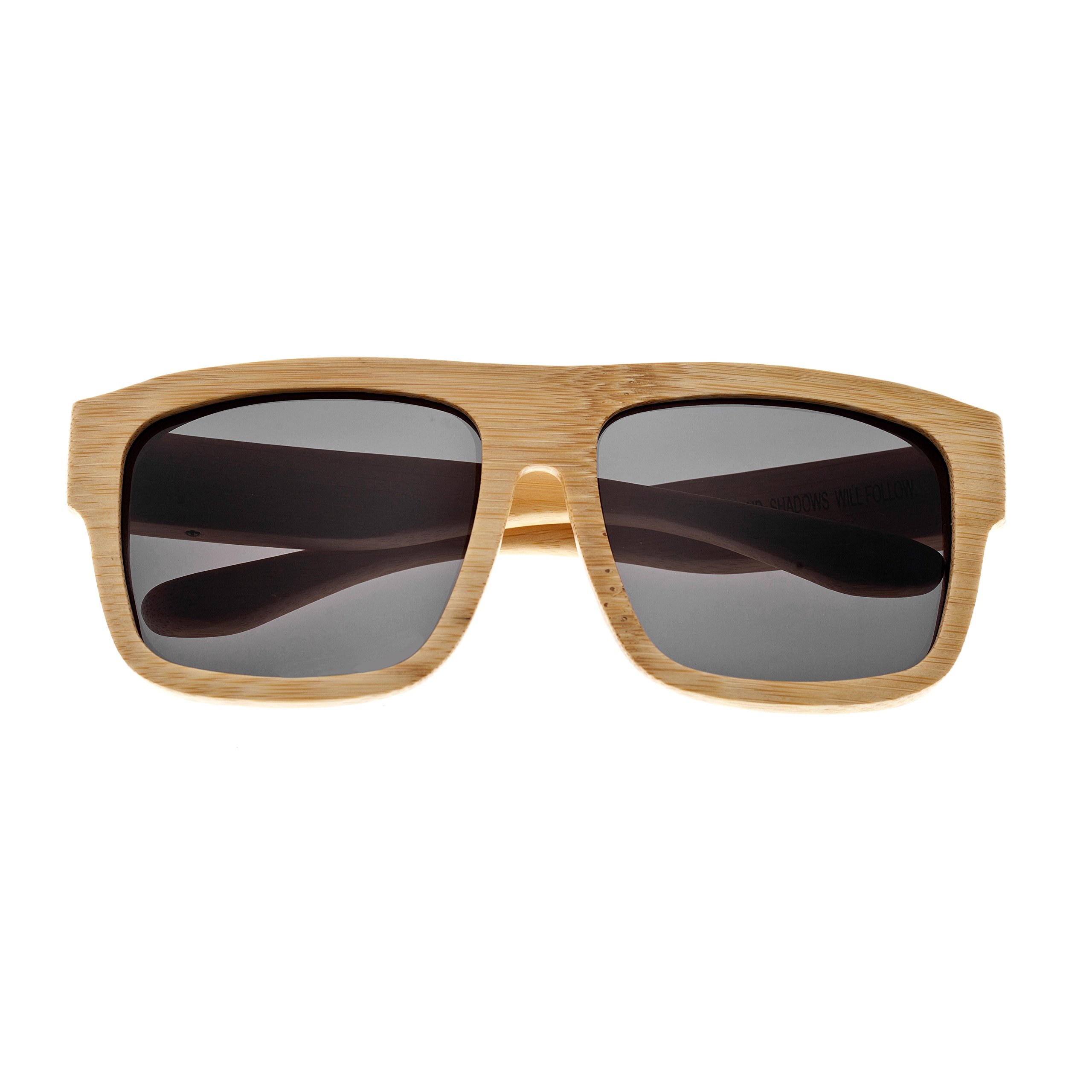 Earth Wood Hermosa Khaki/Tan Frame/Black Lens Wayfarer 58 mm Polarized Sunglasses