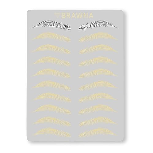 Miniatura 7 de BRAWNA Kit de microblading para profesionales y principiantes 25 calcomanías de regla de cejas, 7 máscaras de práctica PMU, paquete de 3 cuerdas de