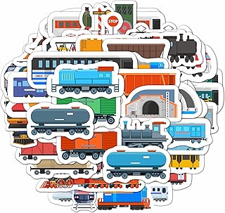 100 Pcs Train Stickers for Kids - Train Stickers for Toddlers - Train Party Favors - Train Toys for Boys 4-7 - Train Gifts for Train Lovers Boys Train Toys