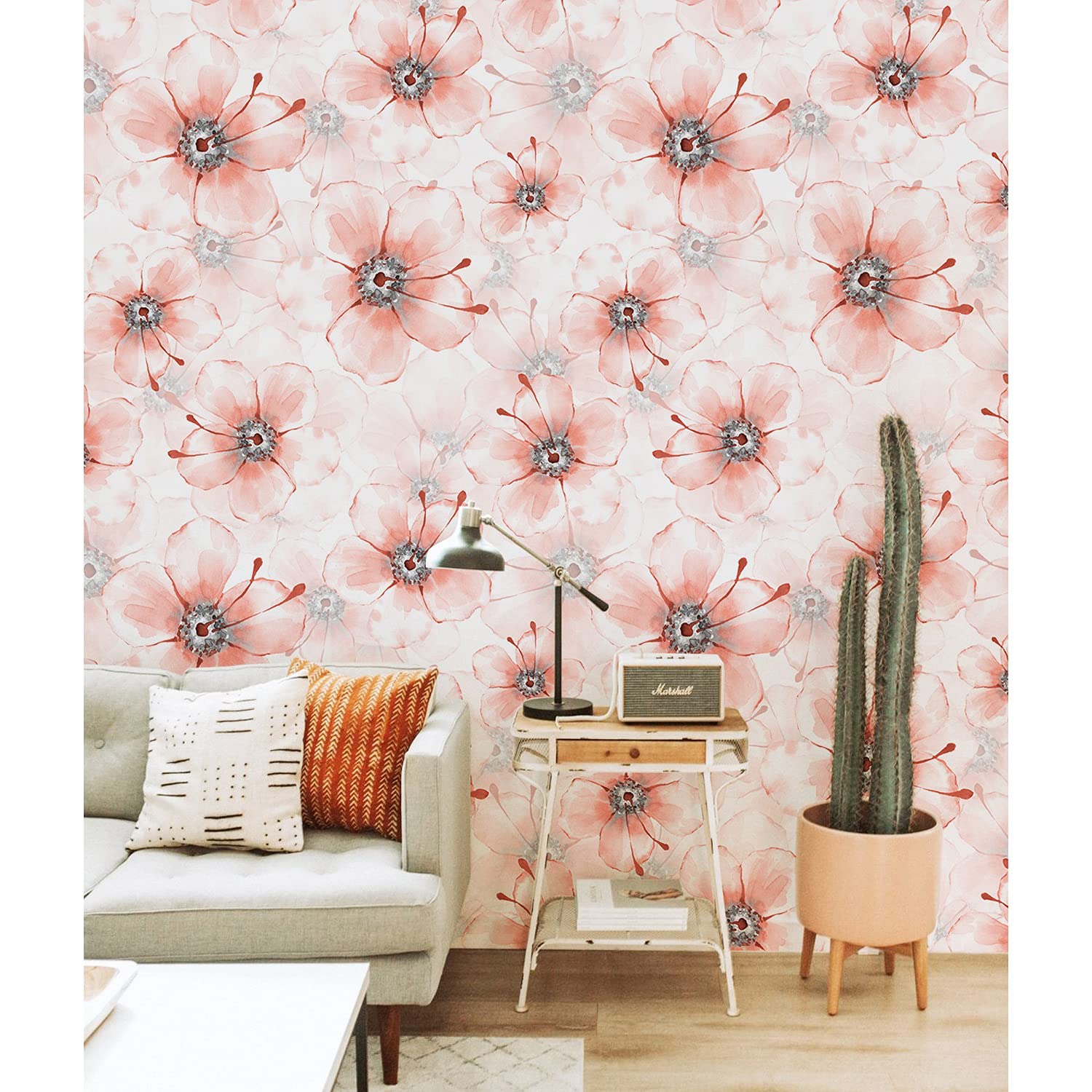 Papier peint haute qualité fleurs lumineuses grand format Muralo en latex