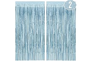 xo, Fetti Party Decorations Matte Blue Fringe Foil Curtain