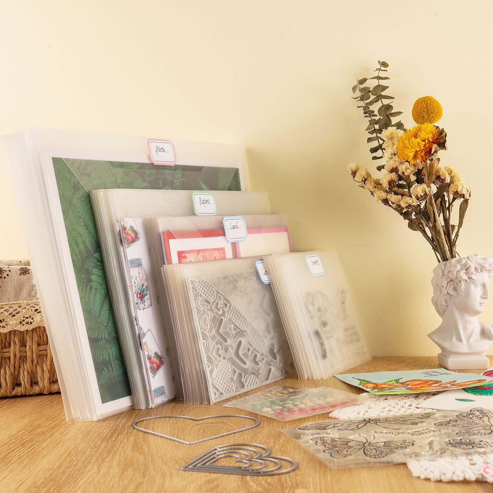 Grandes Pochettes De Rangement En Plastique Transparent De Format A4 Avec  Feuilles De Caoutchouc Magnétiques Refermables, image size:1600x1600