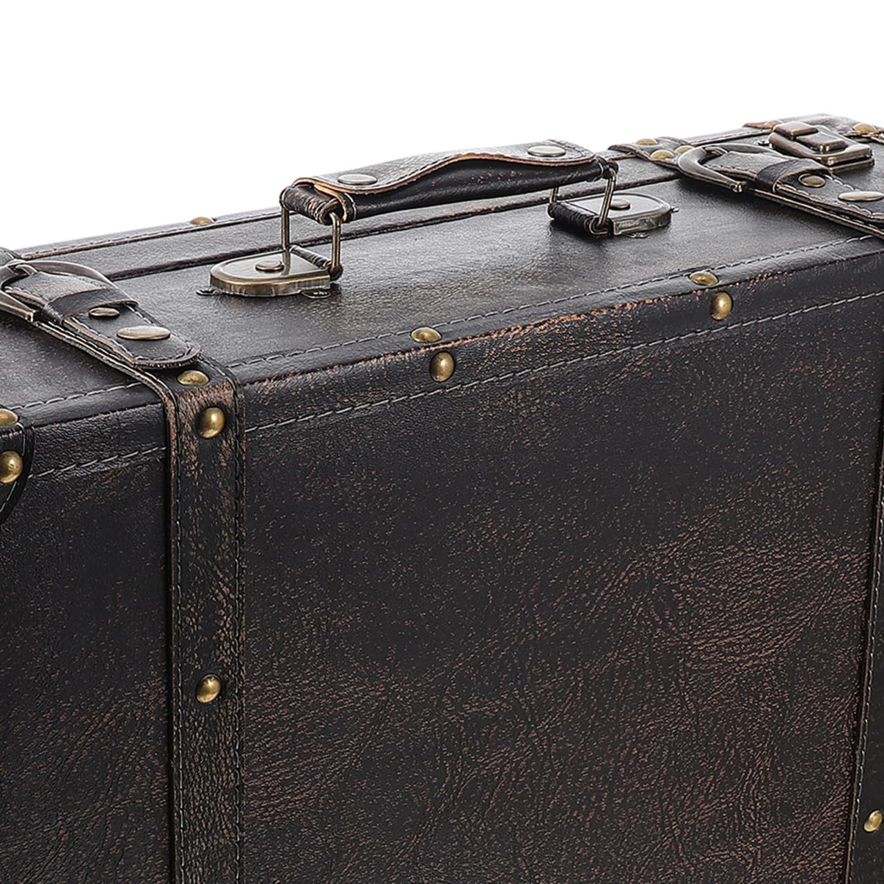NUOBESTY Holz Aufbewahrungskiste Koffer, 1 Stück, Tragbar, Große Kapazität | Chic und Elegant, Dekorative Kasten für Ordnung und Präsentation, Natürlicher Holzlook