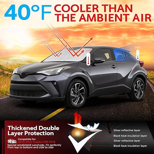 Miniatura 25 de KAYZT Parasol para parabrisas para Toyota Tacoma 2016-2025, plegable, accesorios de ajuste personalizado para ventana delantera