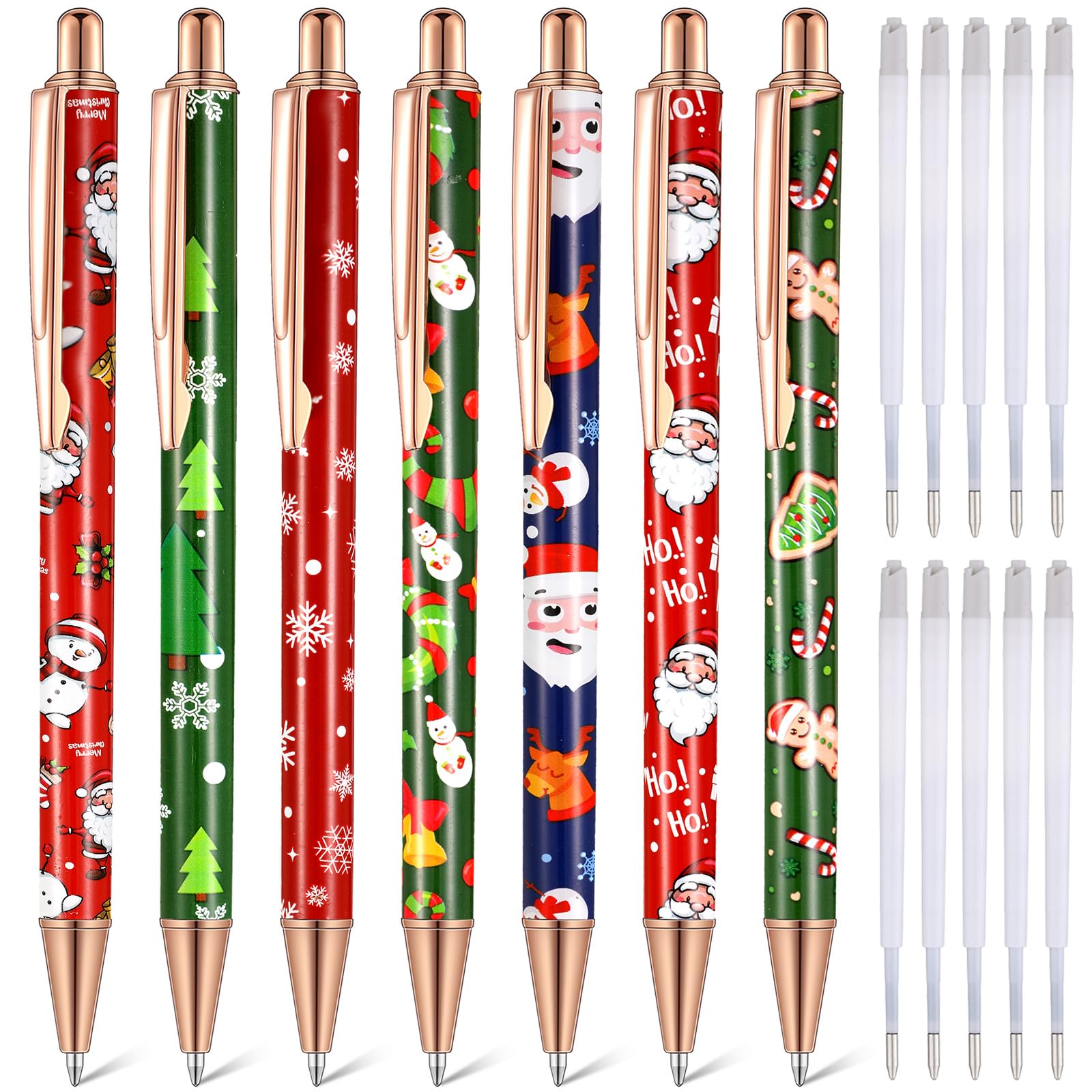 Sherr 7 Pcs Fancy Pens for Women Cute Sparkly Glitter Pens with 10 Pcs Black Ink Refills Pretty Gifts for Girls Office School Christmas Graduation(