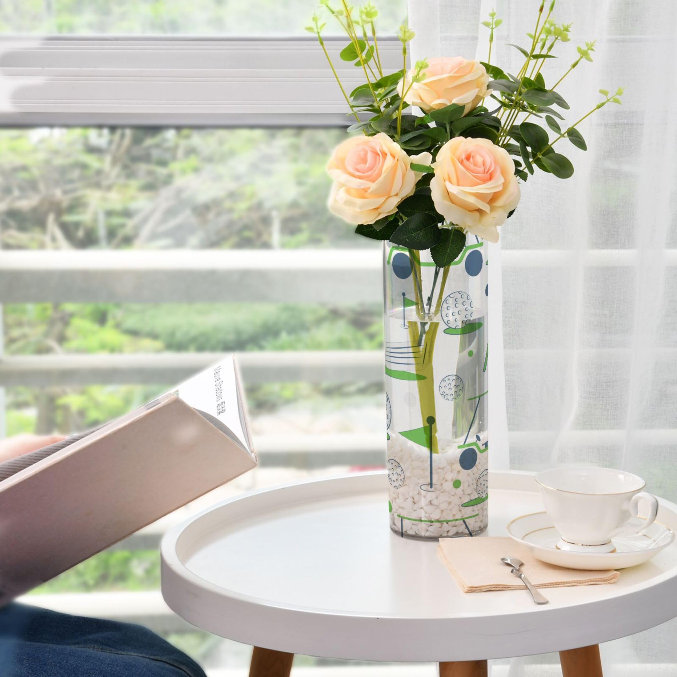 Amazon.com: Vozoza Golf Sports White 11 Inch Flower Vase