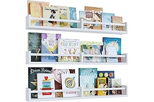 ZWJ White Nursery Bookshelves,32Inch, Floating Nursery Shelves