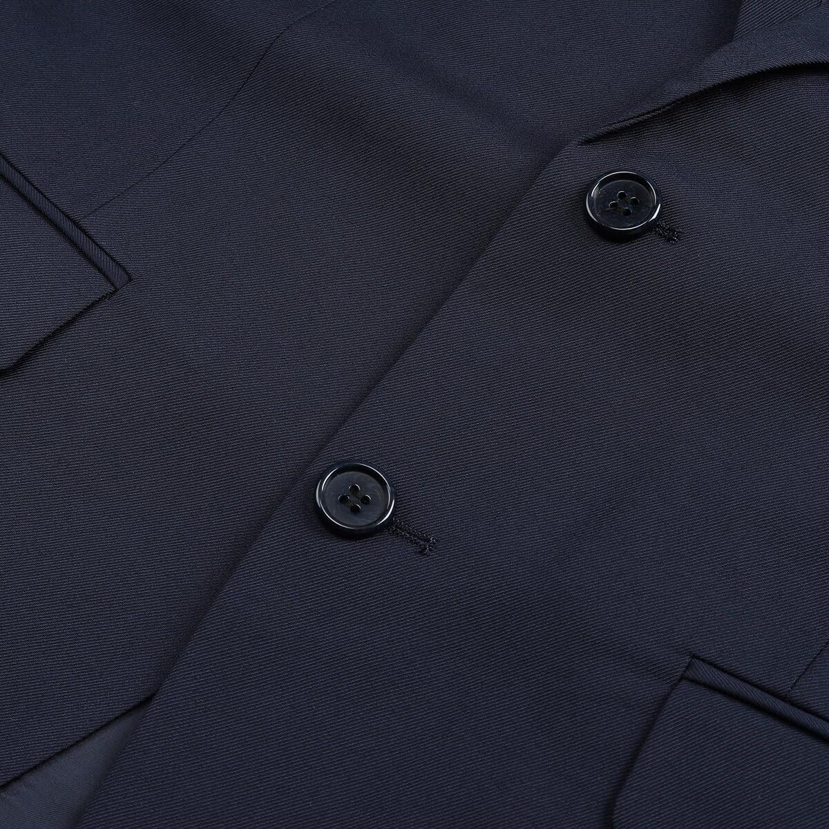 Chaqueta de traje para hombre, fina, clásica, con dos botones Tuxedo Formal para boda, azul marino
