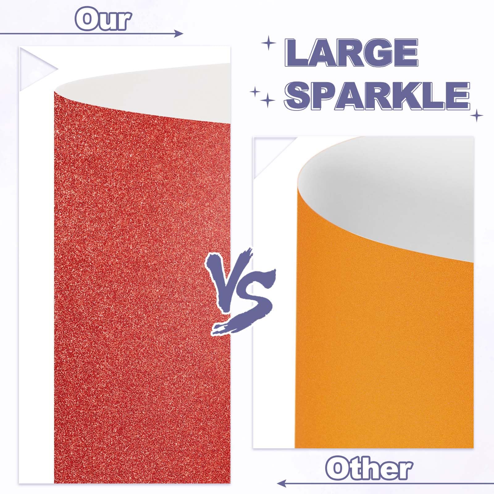 PATIKIL Dark Red Glitter Cardstock - 60 Sheets A4 250gsm Sparkly Paper