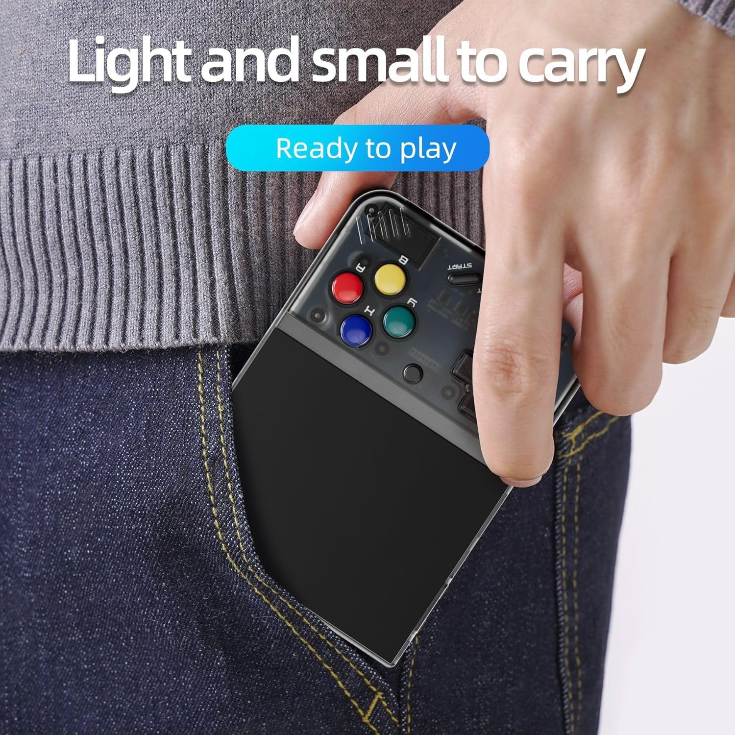 Whatsko Miyoo Mini Plus Console De Jeux Portable,Miyoo Mini+ Console Rétro 64GB avec 20000+ Jeux,3.5 Pouces IPS Screen 3000mAh Supporte Wireless Gamepad Pocket Handheld Game Console(Noir)