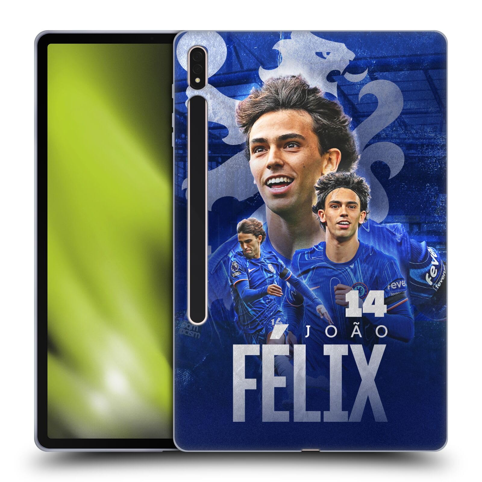 Head Case Designs Officially Licensed Chelsea Football Club João Félix 2024/25 First Team Soft Gel Case Compatible with Samsung Galaxy Tab S8 Plus