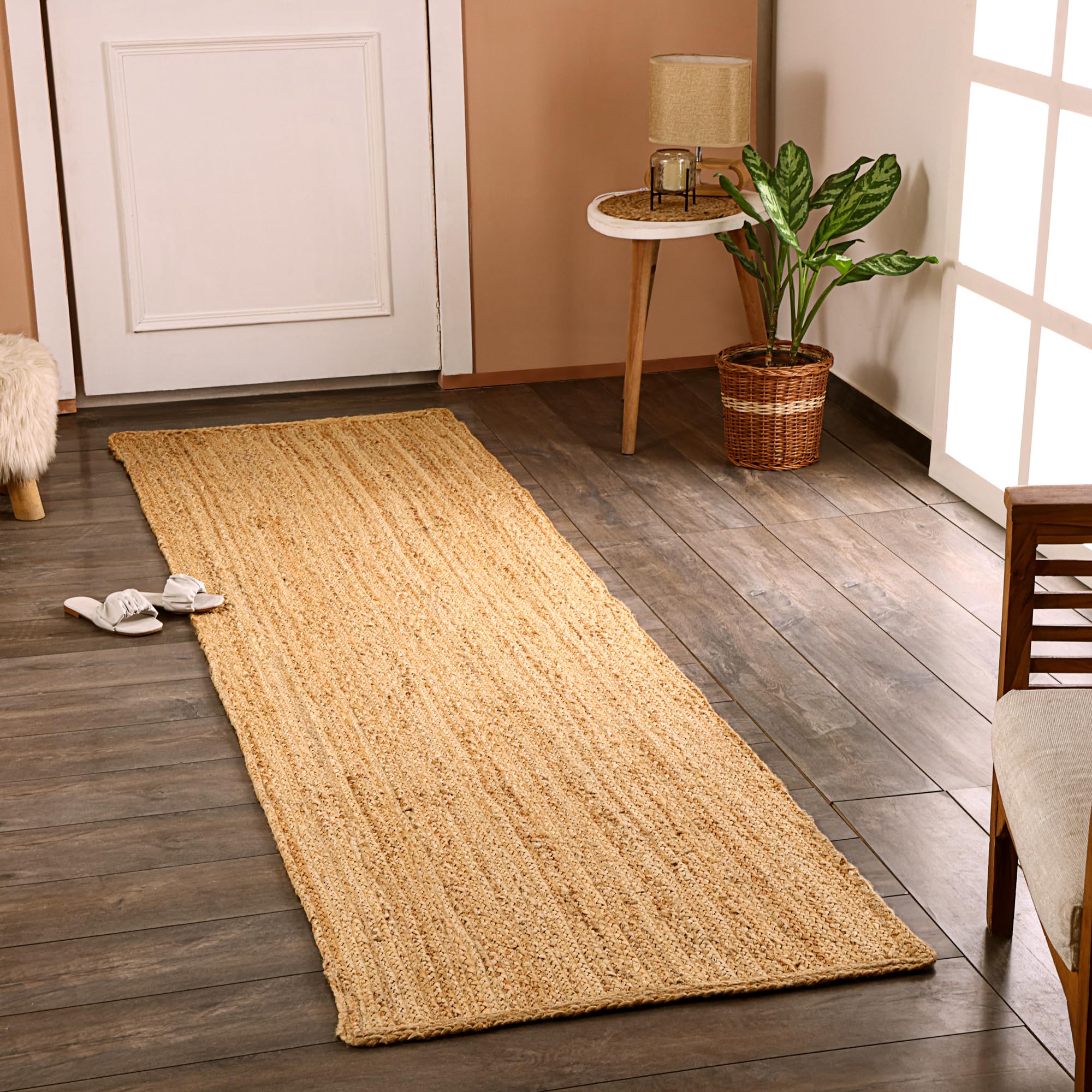 MY-RUG Jute-Teppich Läufer 80x300 cm - Handgewebt Boho Naturteppich Beige | Langlebiger Sisalteppich aus 100% Naturfaser - Wendbar, pflegeleicht und ideal für Flur, Küche oder Schlafzimmer geeignet.