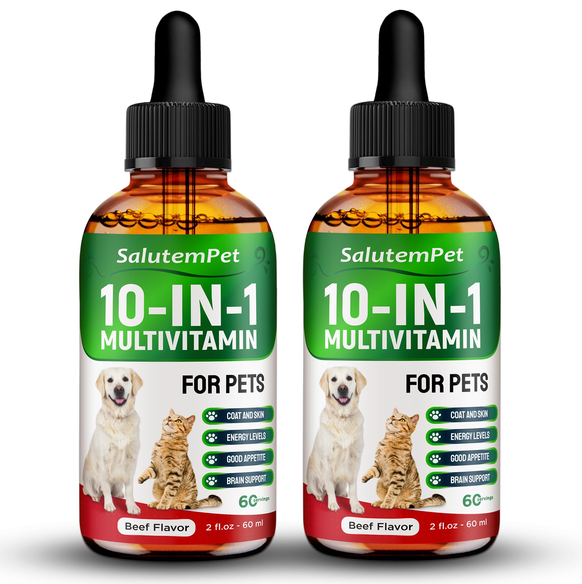 Liquid Multivitamin for Dogs | Multivitamin for Cats | Vitamin for Dogs, Pets | Cat Supplements | 2 Packs