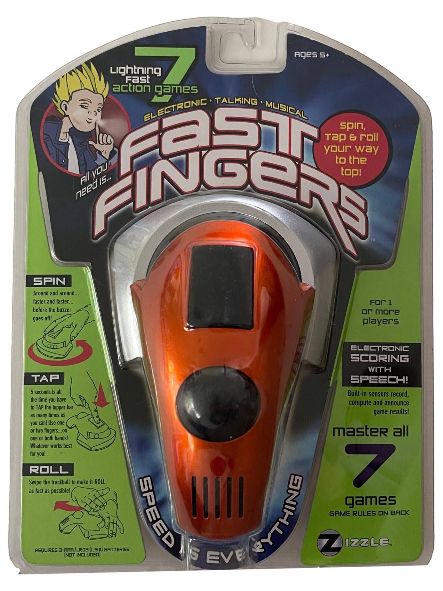 ZizzleFast Fingers - Orange with Silver
