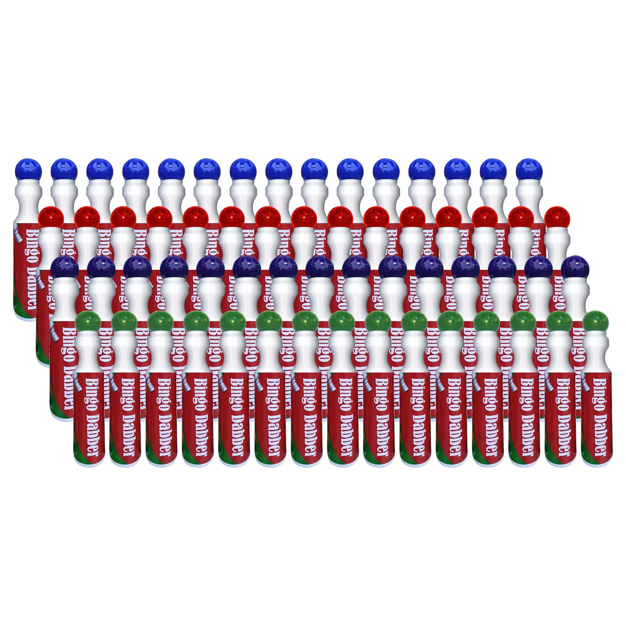 M1SS Pack of 60 Pcs - Large Bingo Dabber Pens – Pack of 4 Dot Markers | Non-Drip Bingo Daubers for Tickets, Lotto, Flyers & Bingo Nights (Random Colour)