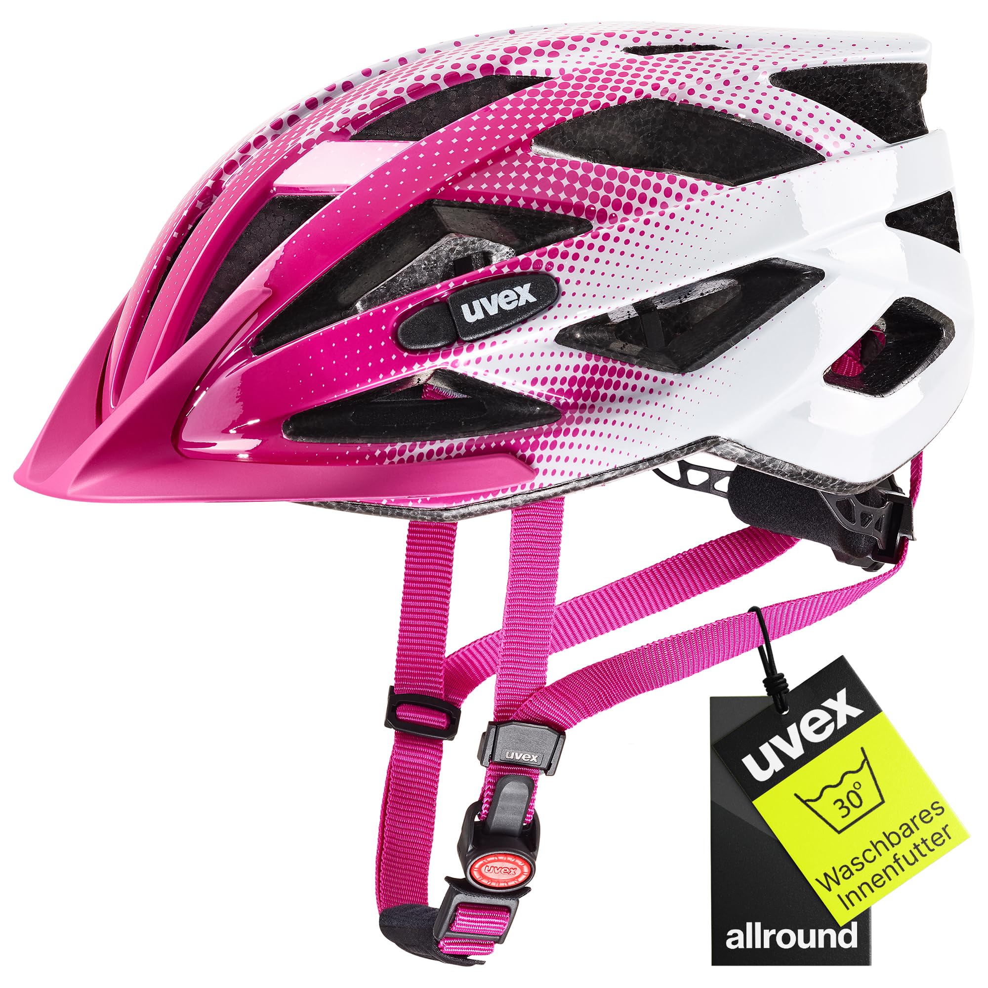 uvex air Wing - Leichter Allround-Helm für Damen und Herren - individuelle Größenanpassung - pink-White - 52-57 cm