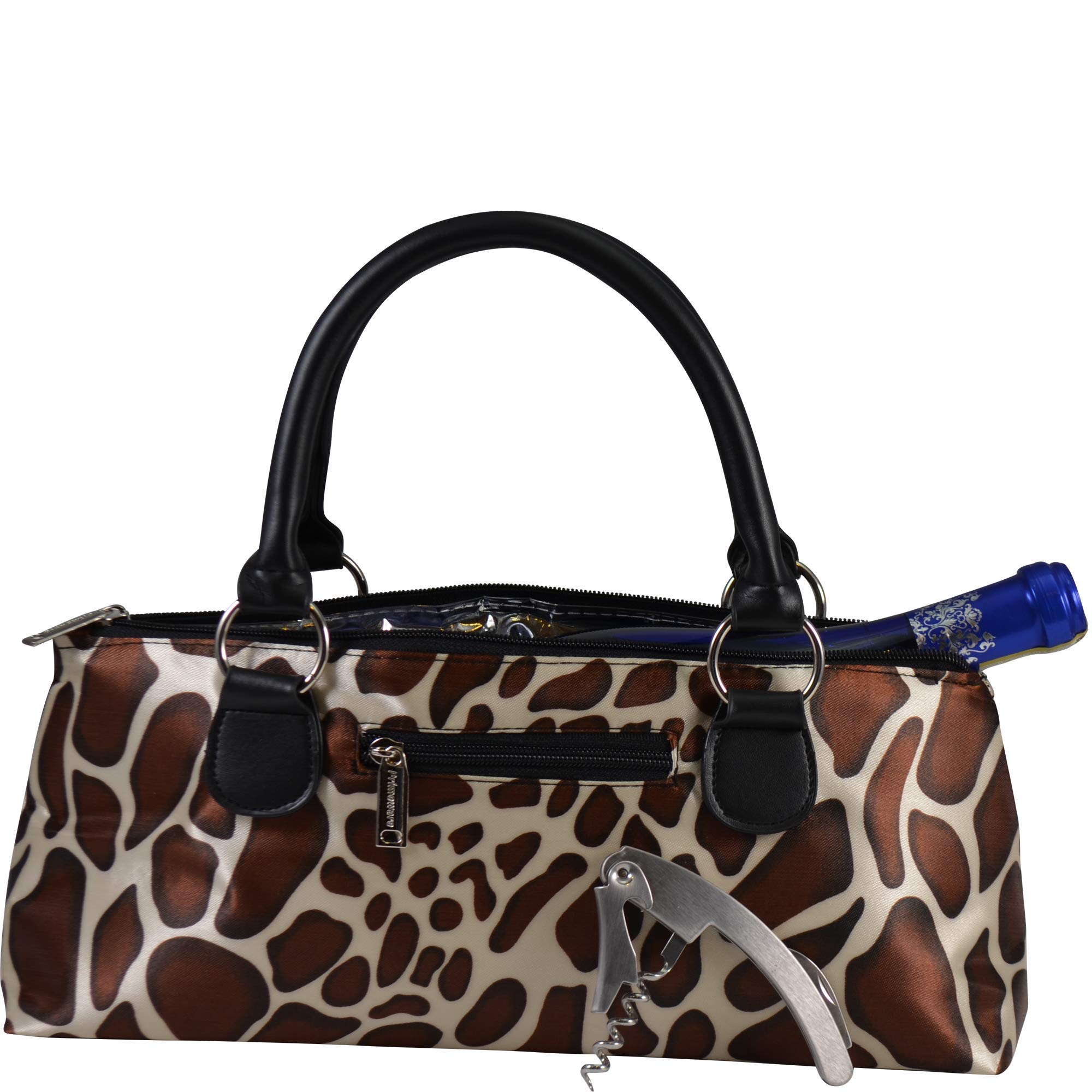 Primeware Wine Clutch Bag (Thermal Insulated) Trendy Women’s Carry Tote | Holds Red &amp; White 750mL Bottles | Trendy Fashion | Incl. Portable Waiter-Style Corkscrew