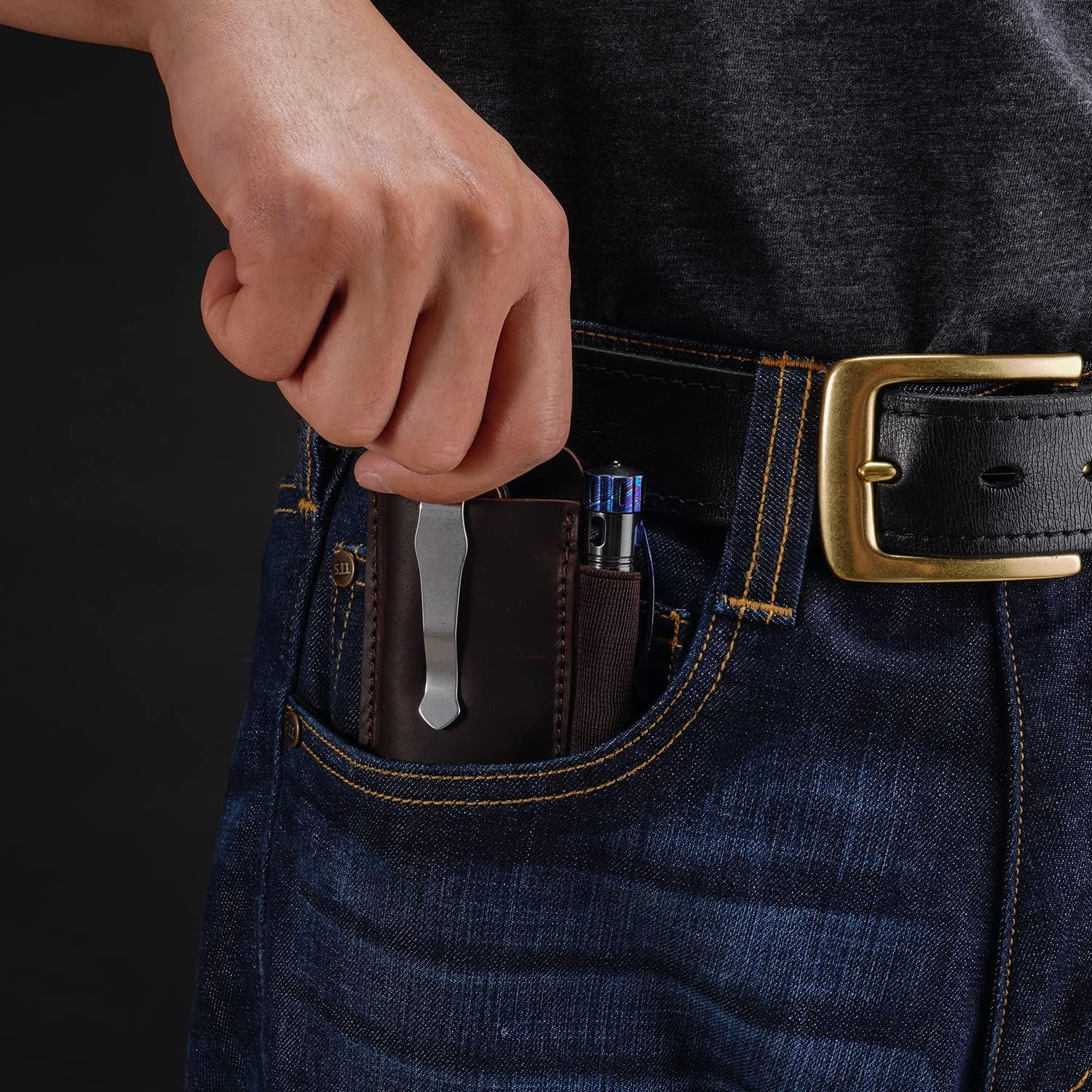 VIPERAED PJ11 EDC Petit étui en Cuir pour Ceinture, étui en Cuir pour Petite Lampe de Poche, Fourreau de Couteau Utilitaire, Pochette EDC pour Outils Multifonctions