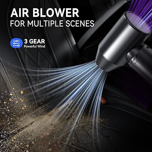 Miniatura 3 de Mini soplador de hojas inalámbrico de 90,0000 rpm, motor portátil sin escobillas de 20 V, velocidad ajustable, soplador de mano portátil para patio,