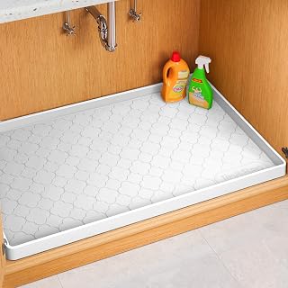 Jin&Bao Under Sink Mat 31" x 22" Waterproof Silicone Cabinet Kitchen Liner