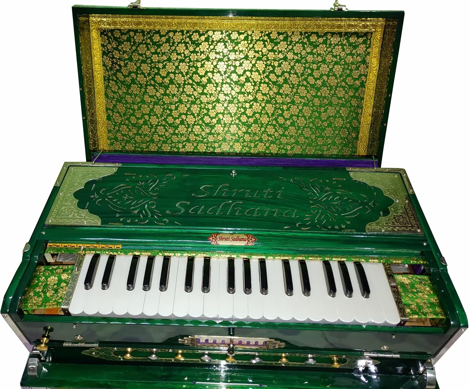Islamic Green Harmonium with Premium Mistry Bronze Reeds