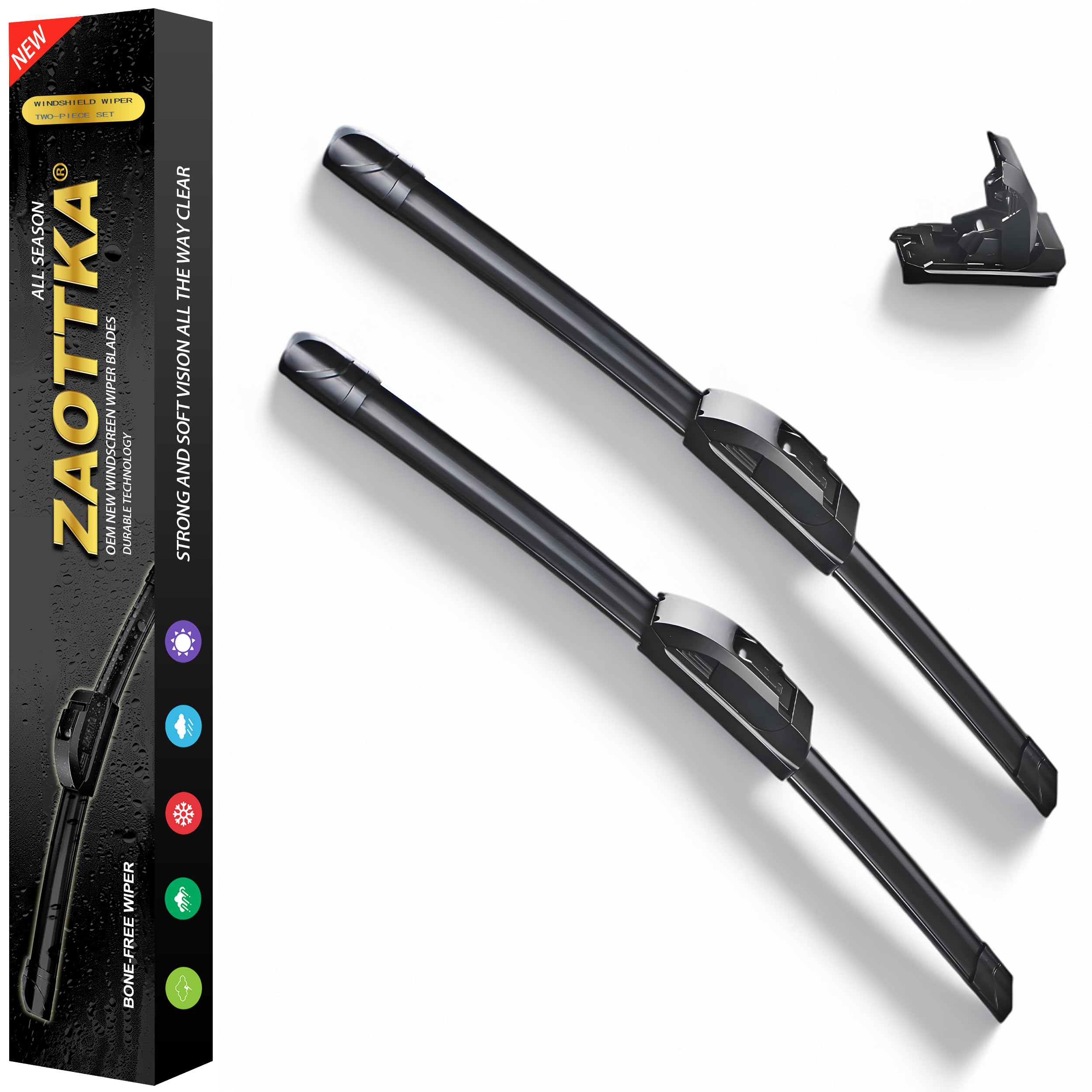 ZAOTTKA 18+18' U/J HOOK Front Windshield Wiper Blades (Set Of 2)